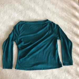 Boatneck teal blue longsleeve knit